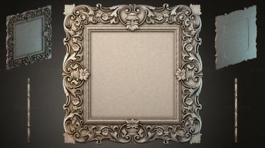 Decorative frames, framing (Baguette frame with acanthus ornament and volutes, RMI_001223) 3D models for cnc
