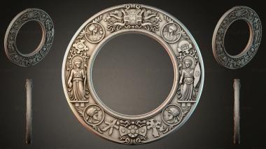 Decorative frames, framing (Round icon with saints and figurative carved borders, RMI_001224) 3D models for cnc
