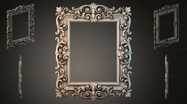 Decorative frames, framing (Frame molding with scrolls and floral elements, RMI_001226) 3D models for cnc