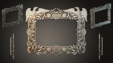 Decorative frames, framing (Decorative carved molding with wings and leaves for CNC, RMI_001228) 3D models for cnc