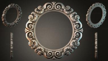 Decorative frames, framing (Round mirror frame with volutes and spirals, RMI_001271) 3D models for cnc