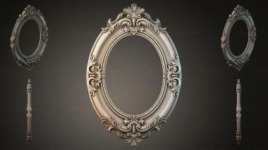 Decorative frames, framing (Oval frame with acanthus pattern and shell-shaped cartouche, RMI_001272) 3D models for cnc