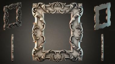 Decorative frames, framing (Carved cartouche with volutes and acanthus, RMI_001365) 3D models for cnc