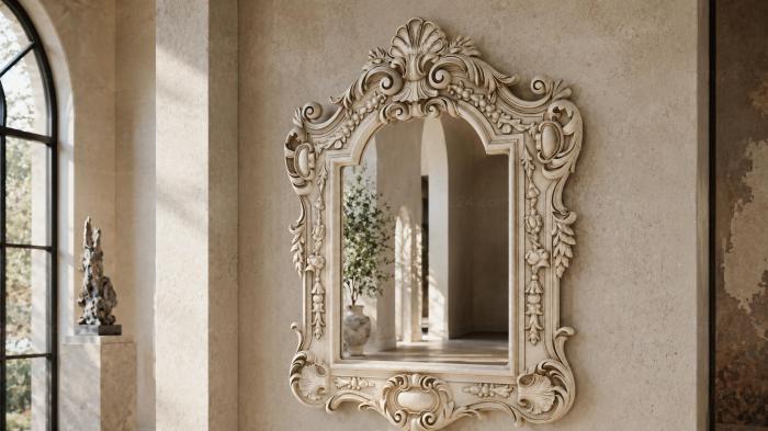 Ornamental frame with scrolls and shell motifs 3d STL model