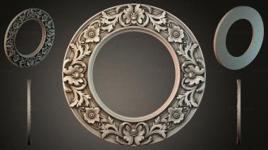 Decorative frames, framing (Round ornament with floral motifs and acanthus leaves, RMI_001381) 3D models for cnc