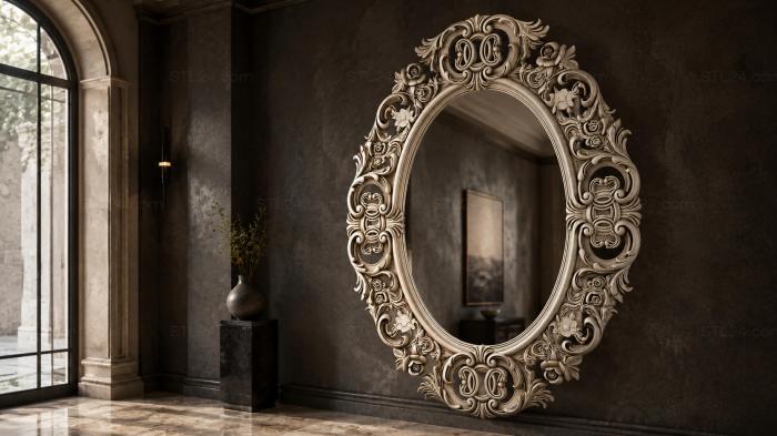 Oval frame with rosettes and acanthus scrolls 3d STL model