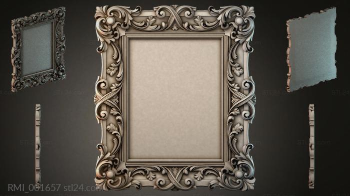Square frame with acanthus volutes and spherical rosettes 3d STL model