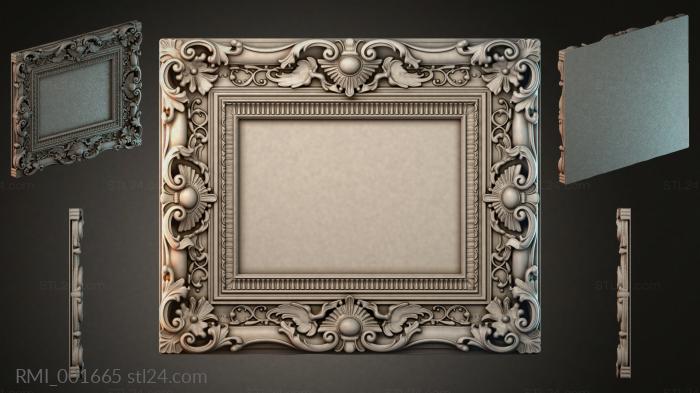 Rectangular frame with climbing acanthus and spiral scrolls 3d STL model