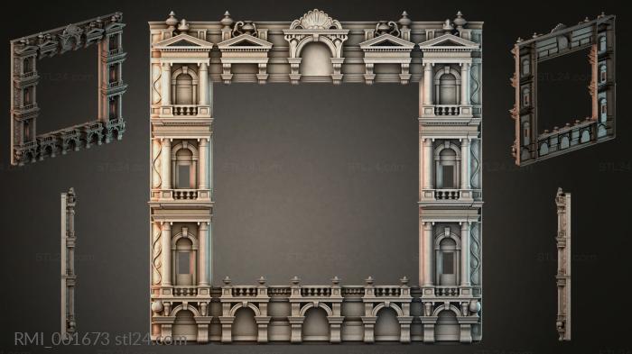Classical architectural portal with pilasters and columns 3d STL model