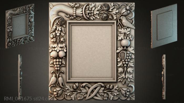 Decorative frame with fruits and birds 3d STL model