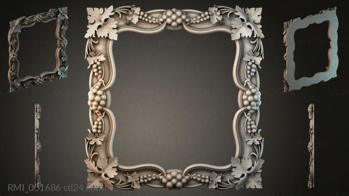 Grapevine frame with leaves and garlands 3d STL model