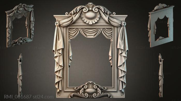 Portal with drapery and acanthus ornament 3d STL model