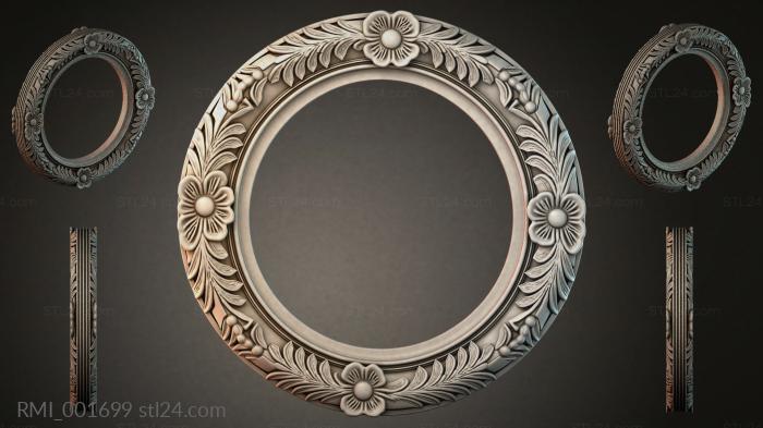 Round frame with floral pattern and columns 3d STL model