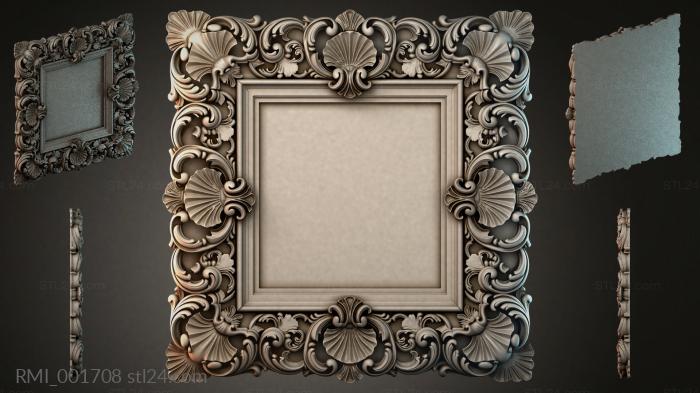 Square frame with volutes and shells in the Baroque style 3d STL model