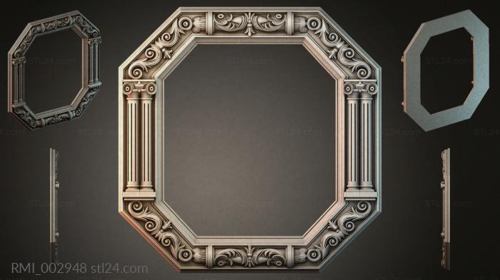 Octagonal carved molding with columns and Ionic capitals 3d STL model