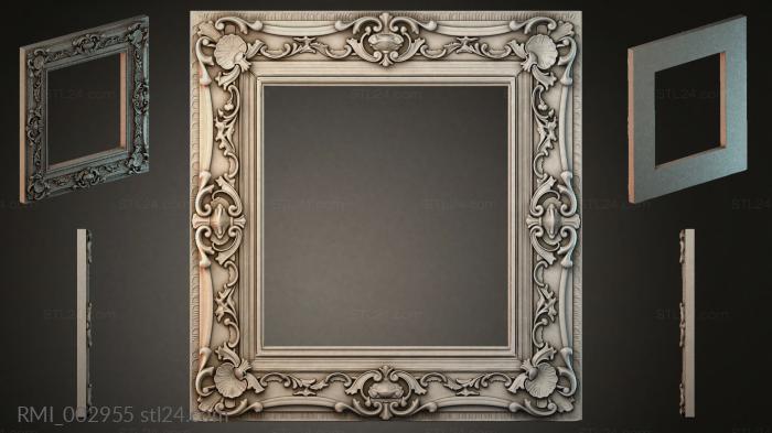 Baguette frame with volutes and shells 3d STL model