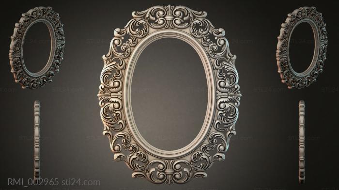 Oval mirror with curly acanthus and spirals 3d STL model