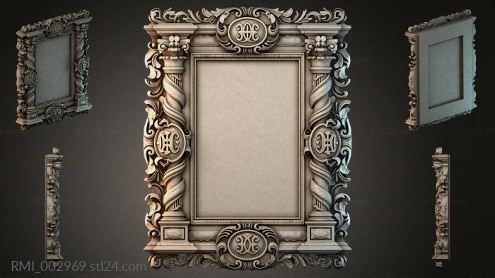 Classical carved rectangular object with paired spiral columns and cartouches 3d STL model