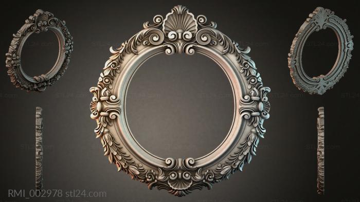 Round frame with scrolls and shell 3d STL model