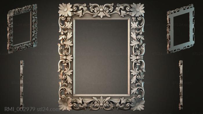 Decorative frames, framing (Carved frame with acanthus and floral rosettes, RMI_002979) 3D models for cnc