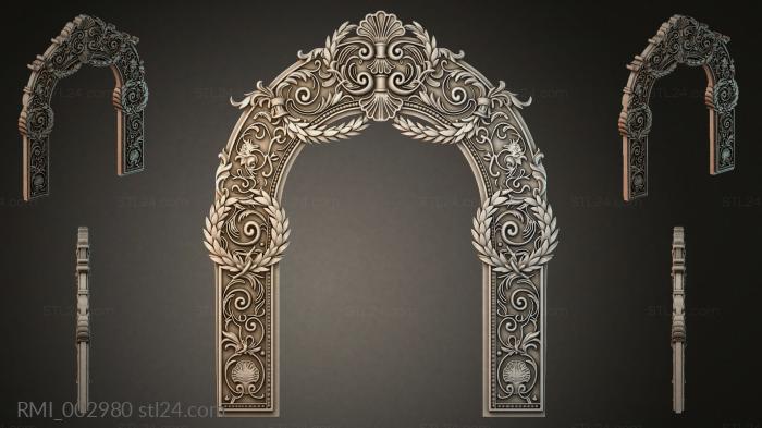 Architectural portal with acanthus foliage and palmette 3d STL model