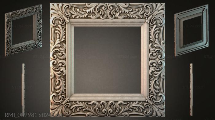 Carved classic molding with acanthus leaf scrolls for frame 3d STL model