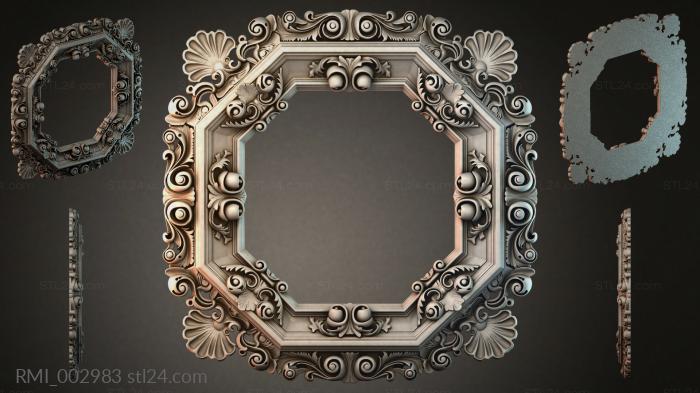 Decorative frames, framing (Octagonal ornamental molding with scrolls and balls, RMI_002983) 3D models for cnc