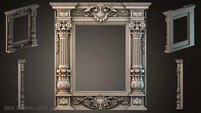 Architectural portal with Corinthian columns and cartouche 3d STL model