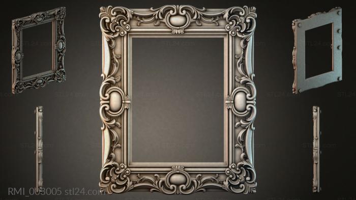 Ornamental picture molding with scrolls and acanthus 3d STL model