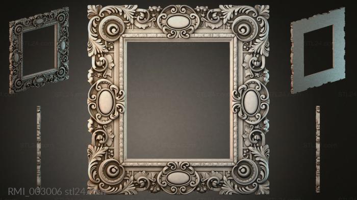 Rectangular frame with swirls and ovals 3d STL model