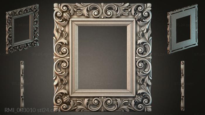 Picture frame with scrolling volutes and panels 3d STL model