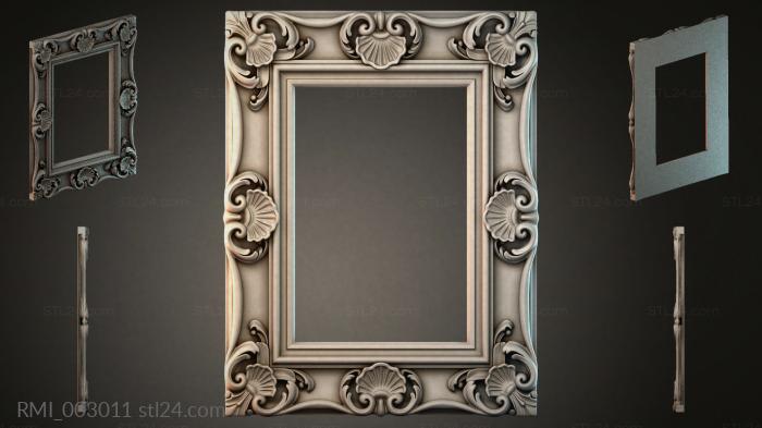 Classic frame with corner acanthus rosettes and spiral scrolls 3d STL model