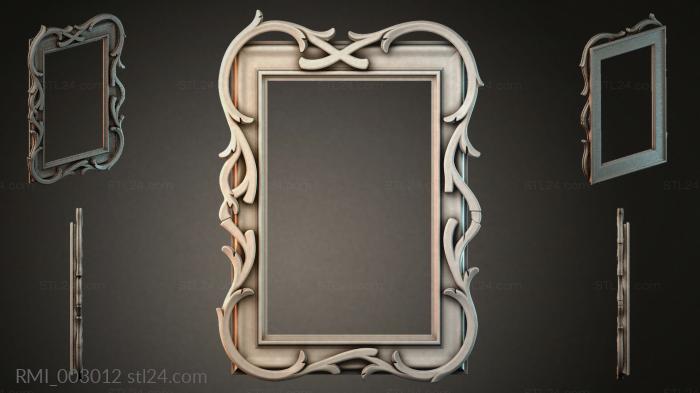 Carved frame with curling scrolls and asymmetrical wings 3d STL model