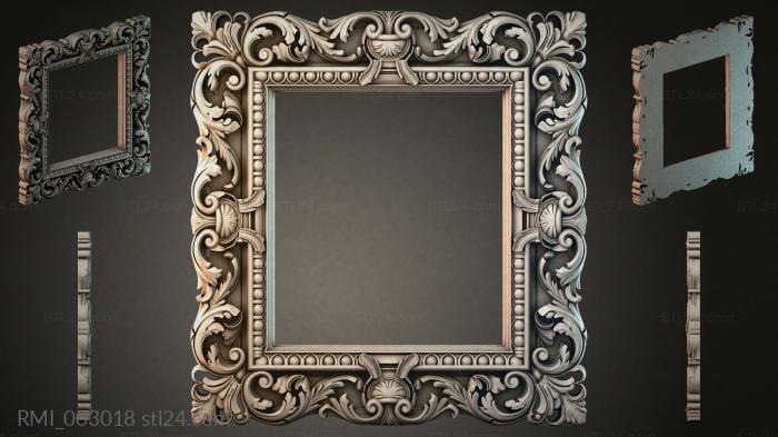 Carved frame with acanthus scrolls and pearls 3d STL model