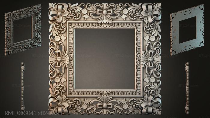 Carved frame with acanthus leaves and flower rosettes 3d STL model