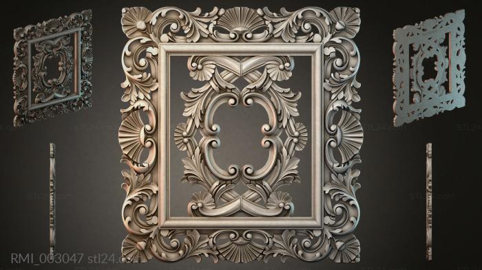 Decorative cartouche with symmetrical volutes and shells 3d STL model
