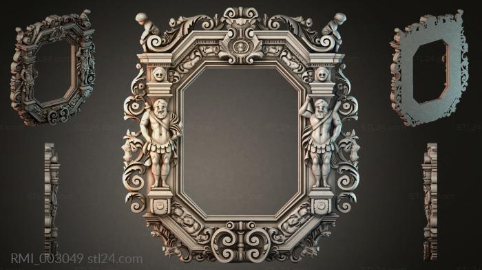 Octagonal frame with putti and volutes 3d STL model