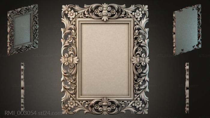 Carved frame with vines and floral motifs 3d STL model