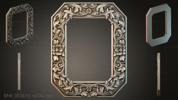 Octagonal frame with acanthus ornament and rosettes 3d STL model