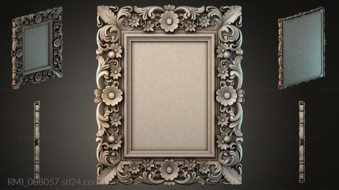 Carved frame with floral ornament and acanthus 3d STL model