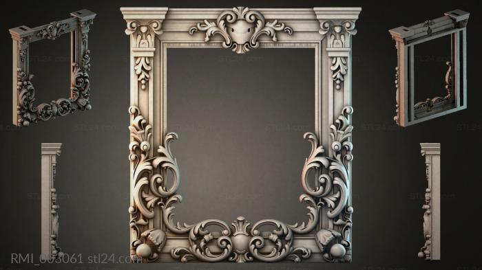 Baguette molding with cartouche and acanthus 3d STL model