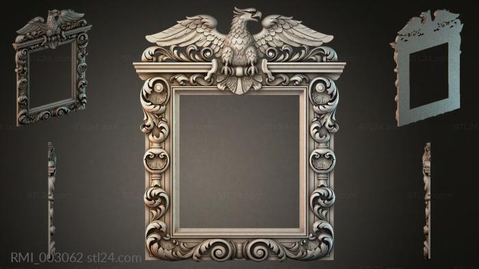 Carved frame with double-headed eagle and scrollwork 3d STL model