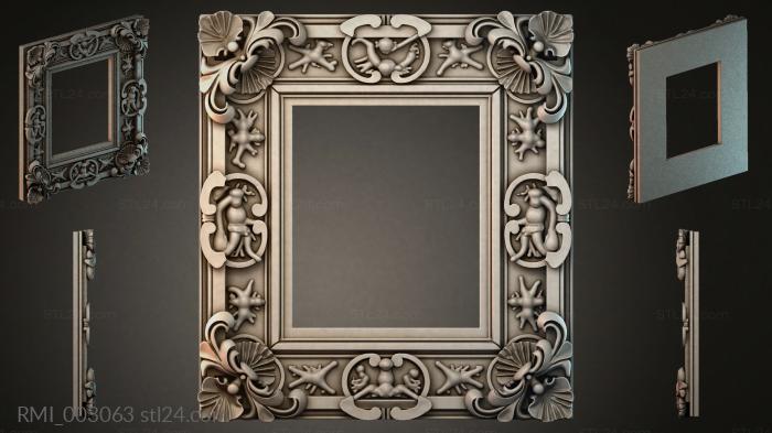 Classic frame with putti and shells 3d STL model