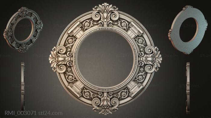 Round ornamental molding with scrolls and palmettes 3d STL model