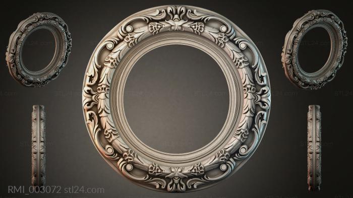 Round frame with acanthus ornament and oval medallions 3d STL model
