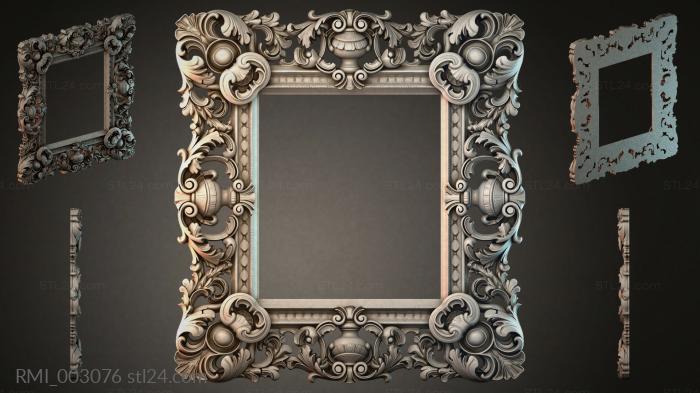 Classic frame with acanthus leaves and cartouche 3d STL model
