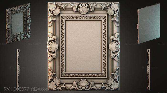 Picture frame with acanthus ornament and volutes 3d STL model