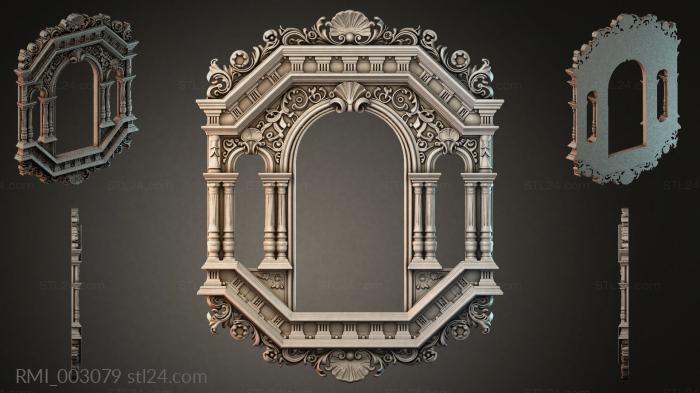 Architectural portal with columns and scrolls 3d STL model