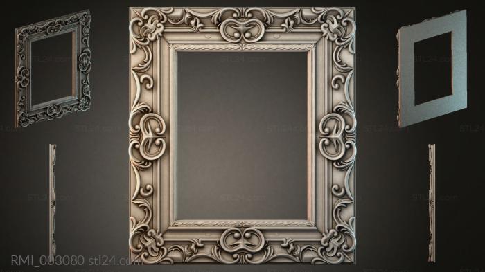 Square frame with acanthus scrolls and rosettes 3d STL model