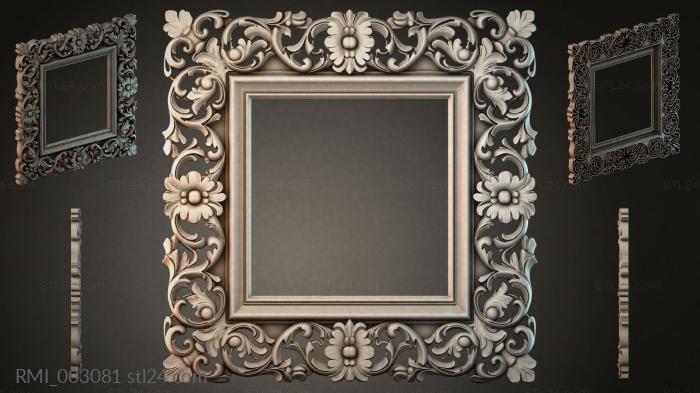 Baroque frame with openwork ornament and floral motifs 3d STL model